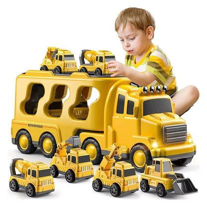 Dynamic Vehicle Set | 5-Piece Construction Playset with Lights & Sounds | Engaging Fun for Kids