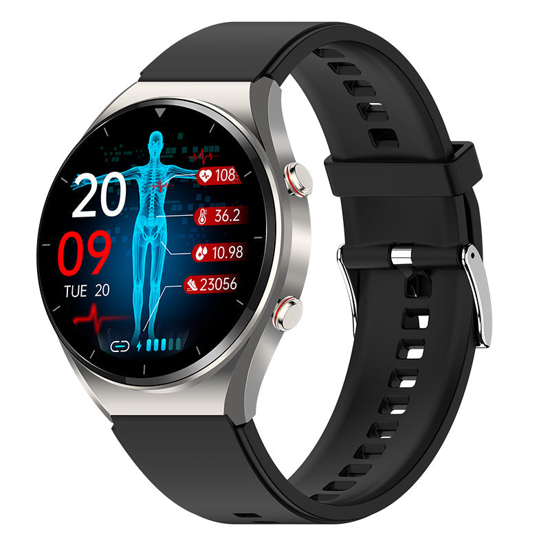 Health Smartwatch with Blood Glucose Monitor ECG Heart Rate Tracker Blood Pressure Sensor for Fitness Wellness Daily Use Men Women