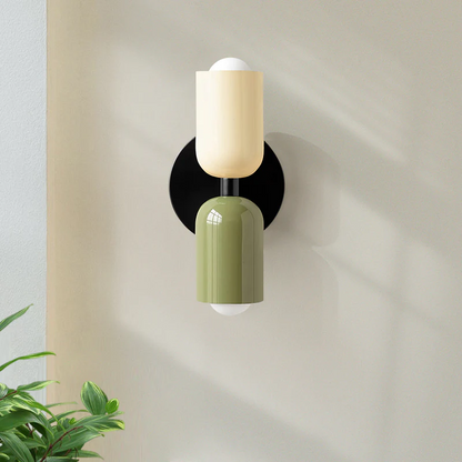 Glass Sconce Dual-Direction Fixture Green 4.7 in Contemporary Bedside Hallway Uplighter Downlighter for Home Apartment Lounge Passage Ambien