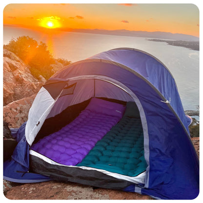 Self-Inflating Camping Sleeping Pad with Built-In Pump | Lightweight Insulated Sleep Mat for Backpacking Hiking Travel | 75x23 in Compact