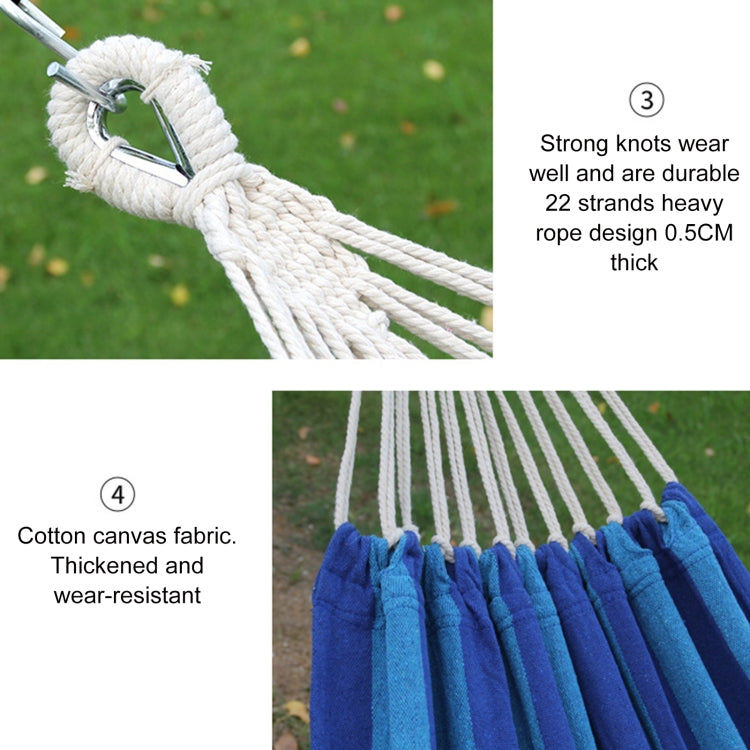 Outdoor Double Thick Canvas Hammock with Reinforced Safety Ropes | Portable & Durable for Ultimate Relaxation