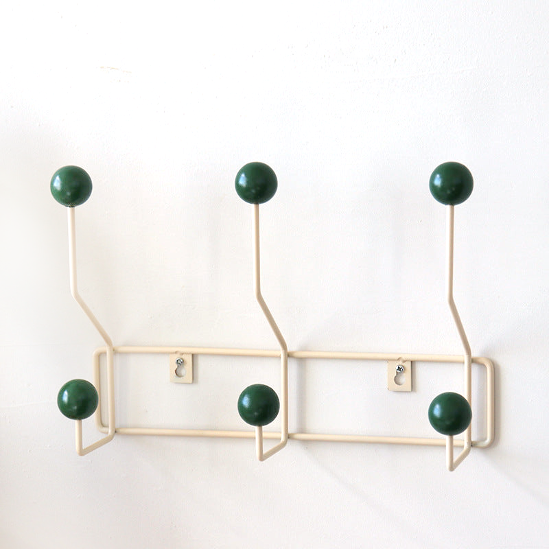 Metal Hook Rack for Entryway Storage – Dual-Hook Design with Glossy Knobs for Coats, Bags & Hats – Compact Space-Saving Organizer for Hallwa