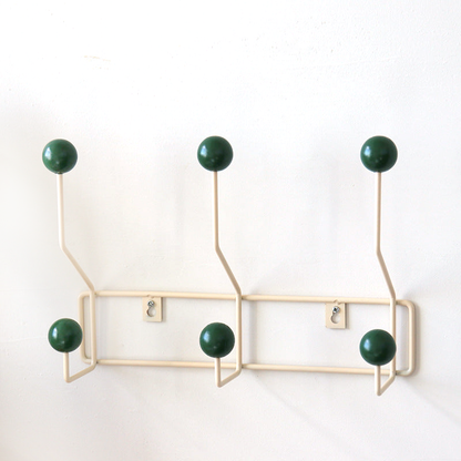 Metal Hook Rack for Entryway Storage – Dual-Hook Design with Glossy Knobs for Coats, Bags & Hats – Compact Space-Saving Organizer for Hallwa