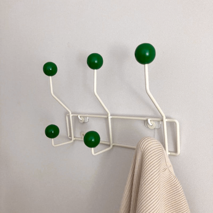 Metal Hook Rack for Entryway Storage – Dual-Hook Design with Glossy Knobs for Coats, Bags & Hats – Compact Space-Saving Organizer for Hallwa