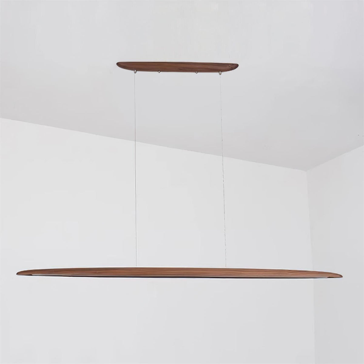 Linear Wood Ceiling Light Fixture with Built-In LED Warm Glow for Kitchen Island Dining Room Office Adjustable Height Bar Lamp Modern Farmho