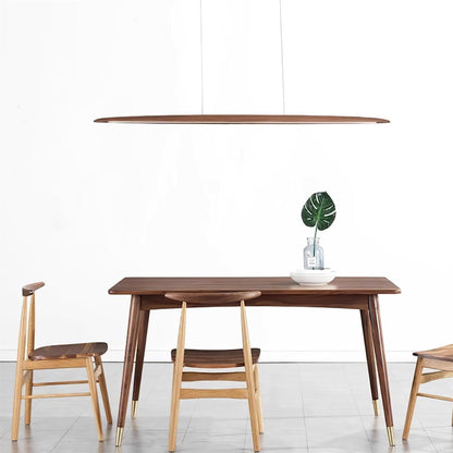 Linear Wood Ceiling Light Fixture with Built-In LED Warm Glow for Kitchen Island Dining Room Office Adjustable Height Bar Lamp Modern Farmho