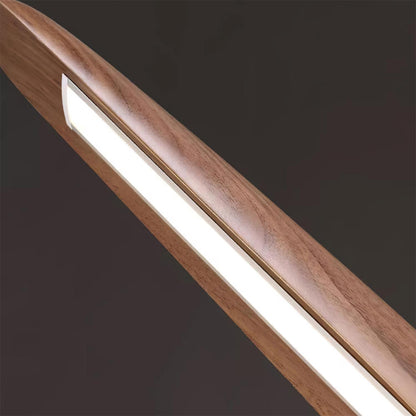 Linear Wood Ceiling Light Fixture with Built-In LED Warm Glow for Kitchen Island Dining Room Office Adjustable Height Bar Lamp Modern Farmho