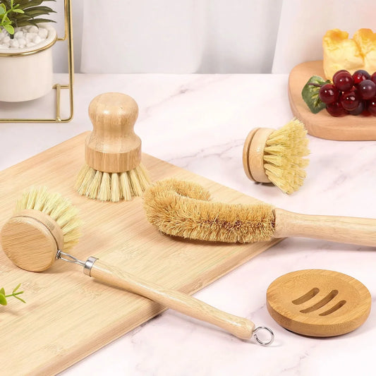 BAMBOONEST – Kitchen Scrub Brush Set for Pots & Utensils