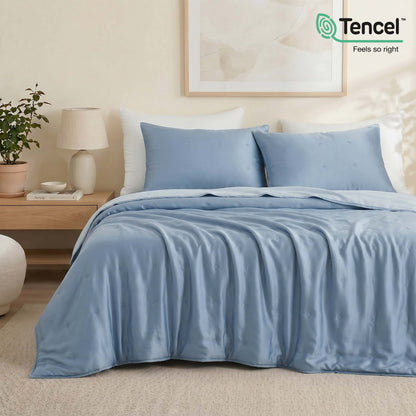 Eco-Friendly Comforter Set | Tencel Cooling Comforter with Moisture-Wicking Technology | Lightweight Design for Hot Sleepers