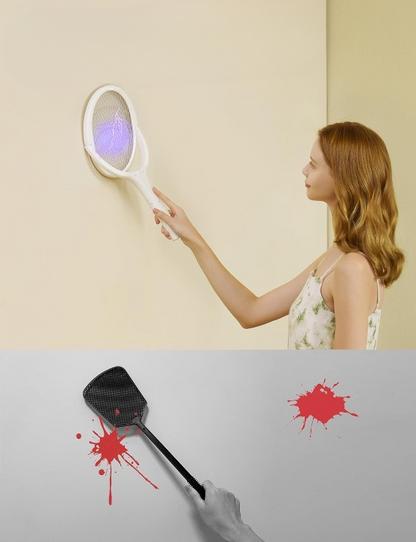 Eco-Friendly Electric Fly Swatter with 90-Degree Swivel Head for Effective Insect Control