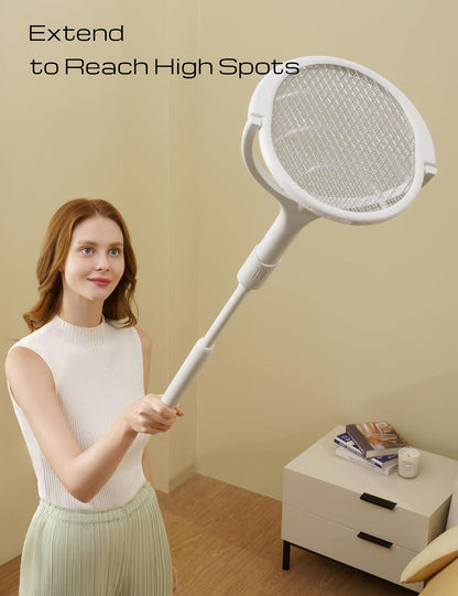 Eco-Friendly Electric Fly Swatter with 90-Degree Swivel Head for Effective Insect Control