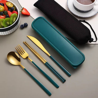 Eco-Friendly | Stainless Steel Cutlery Set with Portable Design | Durable Silverware for Everyday Dining