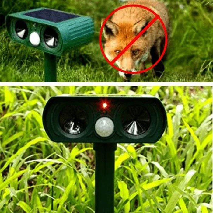 EcoGuard | Ultrasonic Cat, Squirrel & Rat Deterrent with Motion Sensor | Safe Solar-Powered Solution for Gardens and Yards