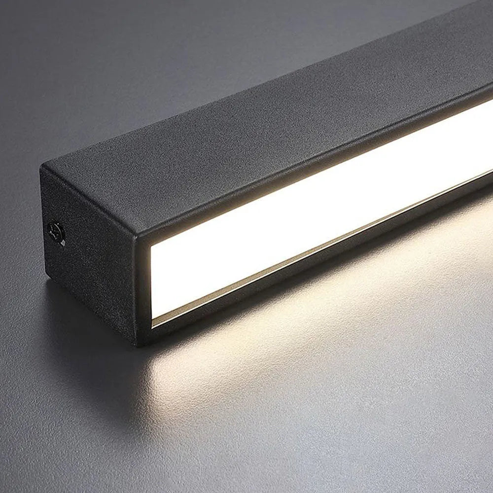 Linear LED Flush Mount Ceiling Light 47-inch Black Fixture for Bedroom Living Room Hallway Contemporary Minimalist Home Lighting