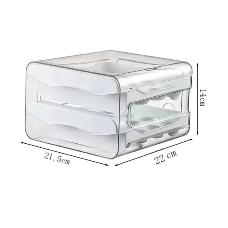 EGGLIVA – 2-Layer Refrigerator Egg Storage Box Organizer