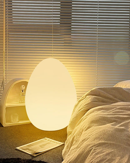 Egg-Shaped LED Mood Lamp 12 in White Polyethylene Shade 3-Mode Light Indoor Outdoor Cordless Rechargeable Accent Light for Living Room Patio