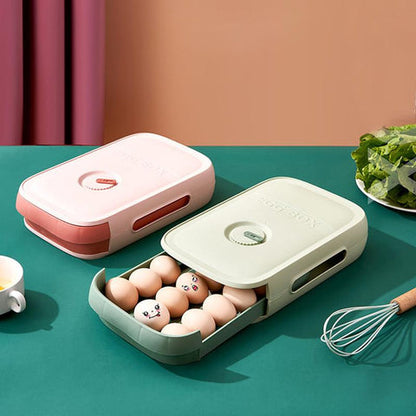 Evara Egg Container for Fridge - Stackable with Pull-Out Drawer
