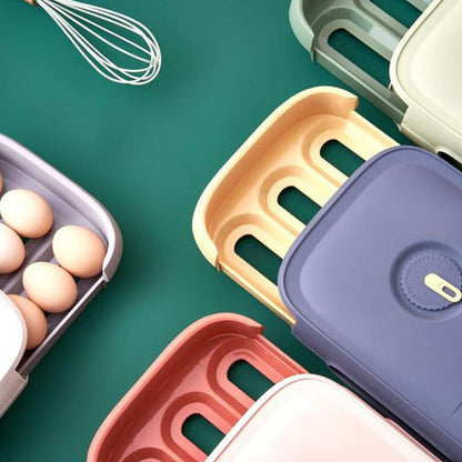 Evara Egg Container for Fridge - Stackable with Pull-Out Drawer