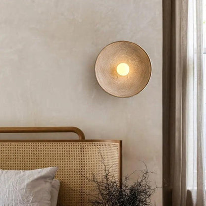 Textured Resin Wall Sconce Light Fixture White or Light Brown Accent Lamp for Bedroom Living Room Bathroom Mid-Century Modern Vintage Inspir