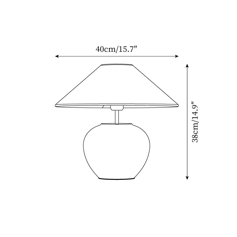 Handcrafted Ceramic Bedside Lamp 16x15 inches White Ambient Light for Bedroom Nightstand Reading Corner Living Room Side Table Desk Accent M