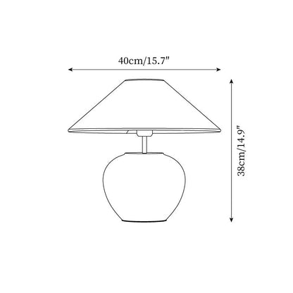 Handcrafted Ceramic Bedside Lamp 16x15 inches White Ambient Light for Bedroom Nightstand Reading Corner Living Room Side Table Desk Accent M