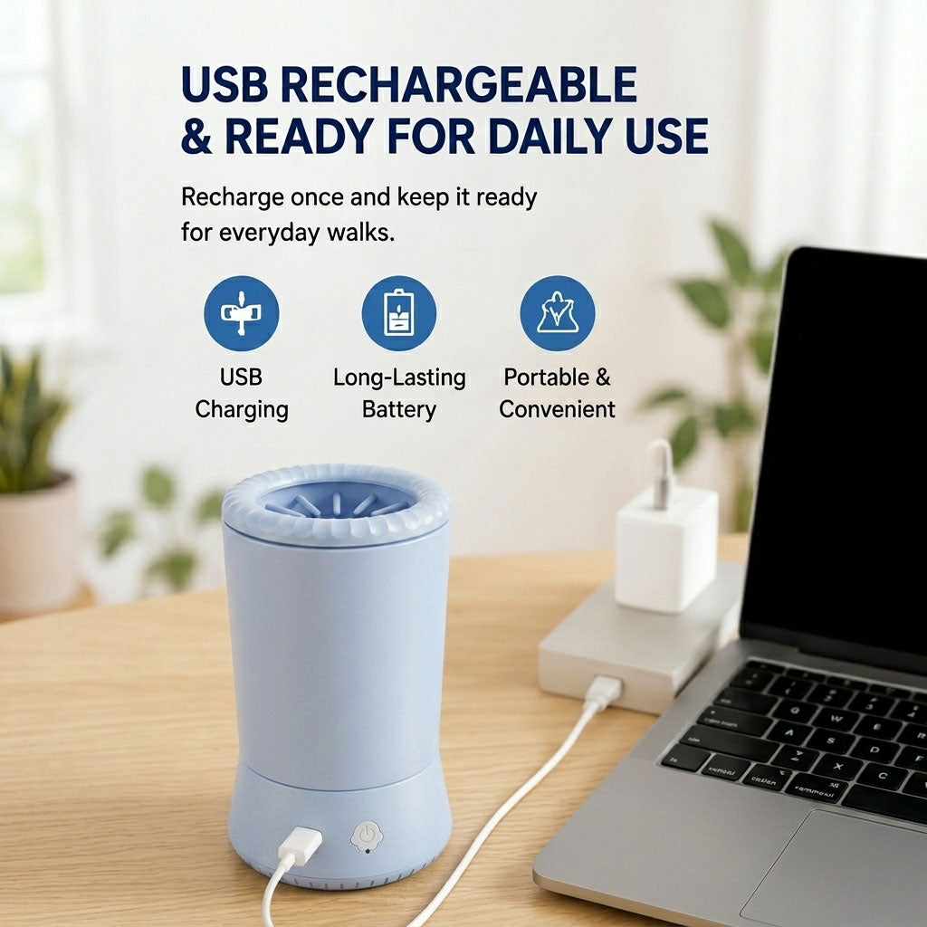 Ortekor Electric Pet Paw Cleaner Pro – USB Rechargeable Dog & Cat Paw Washer