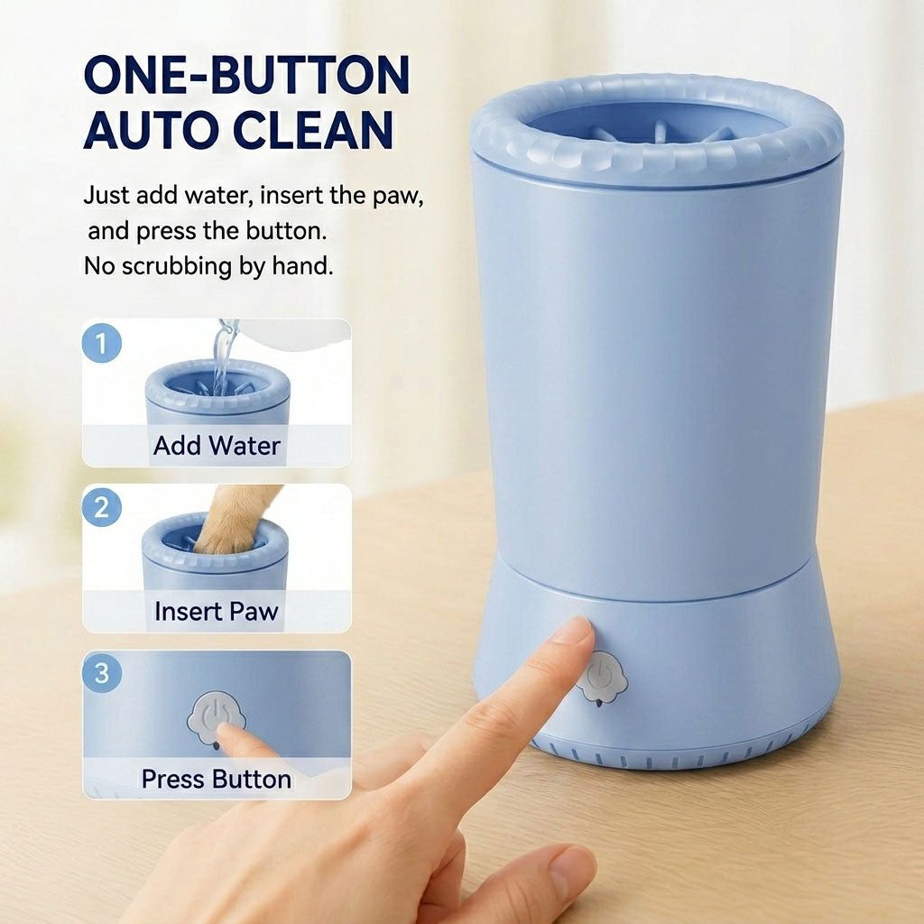 Ortekor Electric Pet Paw Cleaner Pro – USB Rechargeable Dog & Cat Paw Washer