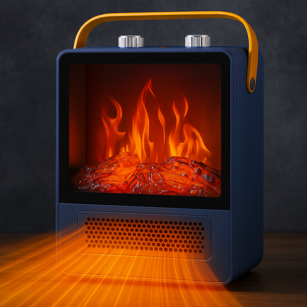 HEARTHVUE – Portable Fireplace Heater with 3D Flame for Inviting Room Comfort