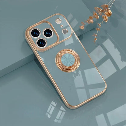 Magnetic Ring Stand iPhone Case with Shock Absorption & Microfiber Lining for iPhone 14-17 Models
