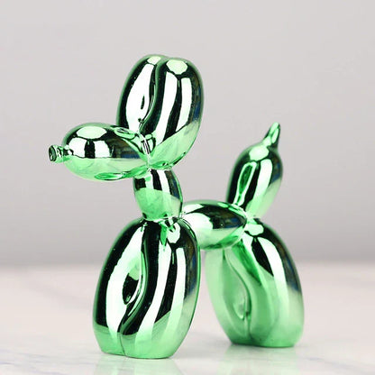 Glossy Resin Pup Figurine 9.8 Inches Indoor Shelf Ornament Contemporary Home Accent Tabletop Gallery-Inspired Desk Accessory for Modern Home