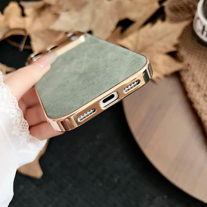 Protective iPhone Case with Luxe Metallic Frame & Textured Back for iPhone 13-17 Series