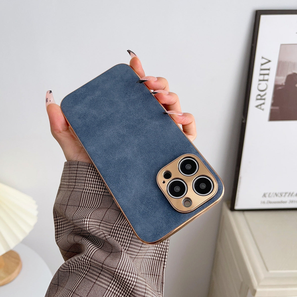 Protective iPhone Case with Luxe Metallic Frame & Textured Back for iPhone 13-17 Series