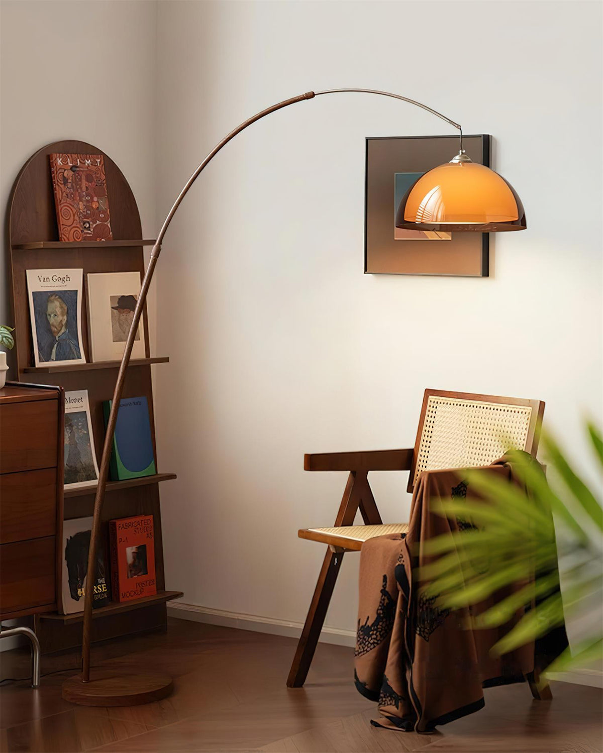 Elegant Arc Floor Lamp | Modern Design with Warm Dome Shade for Cozy Ambiance