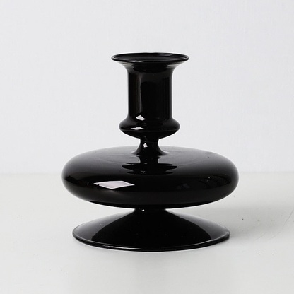 Elegant Black Glass Candle Holders for Taper Candles - Sophisticated Home Decor and Unique Candle Stick Holders