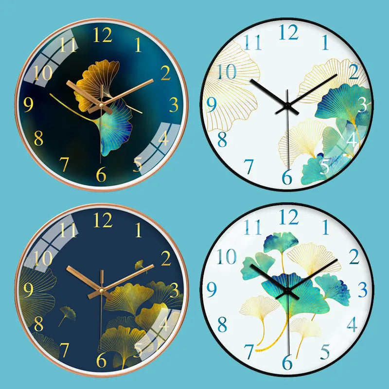 Elegant Floral Wall Clock with Silent Quartz Movement – 10 inches Decorative Timepiece