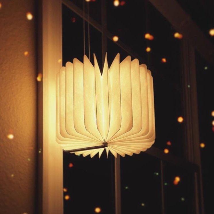 Ortekor Elegant Foldable Book Lamp Night Light with Wooden Cover & Adjustable Angles