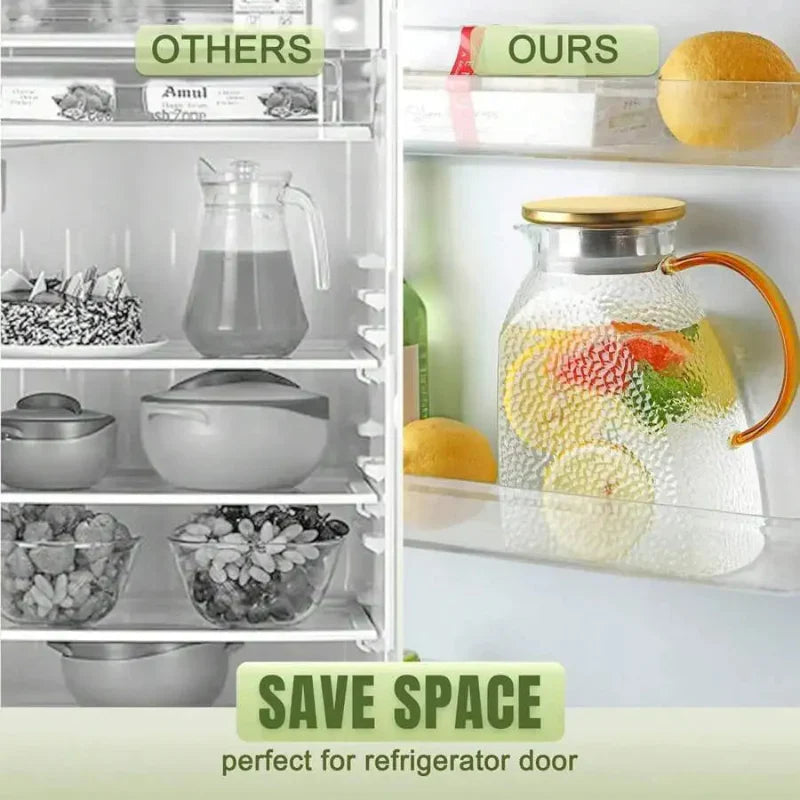 Elegant Glass Pitcher | Borosilicate Pitcher with Lid & Strainer | Perfect for Iced Tea and Infused Beverages