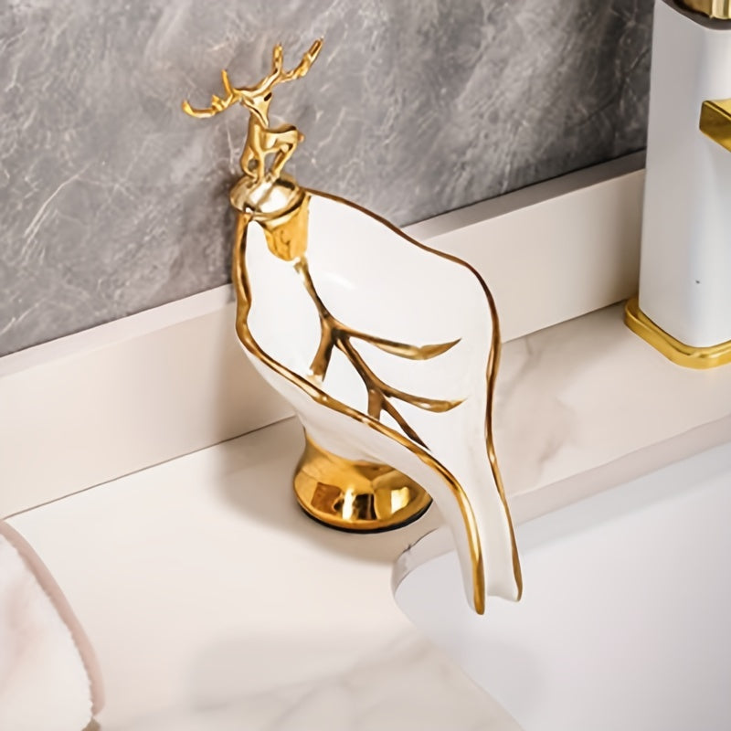 Elegant Leaf-Inspired Soap Dish for Shower with Moisture-Resistant Design | Keeps Soap Dry and Clean