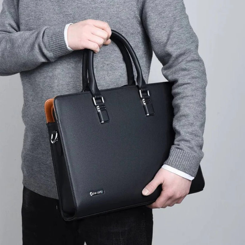 Elegant Leather Messenger Bag | Spacious Design for 14-15 Inch Laptops | Versatile Carrying Options for Professionals