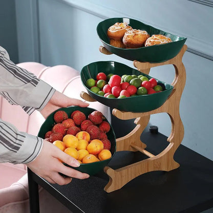 Elegant Modern Fruit Bowl | Three-Tier Compact Design for Stylish Kitchen Organization
