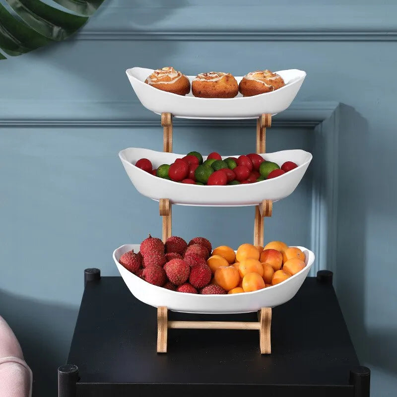 Elegant Modern Fruit Bowl | Three-Tier Compact Design for Stylish Kitchen Organization
