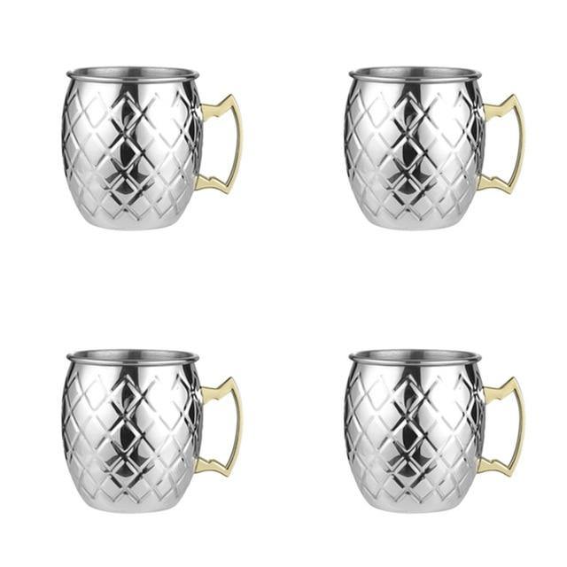 Ortekor Elegant Moscow Mule Mug Set | Stainless Steel with High-Gloss Finish | Stylish Drinkware for Chilled Cocktails