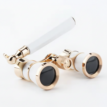 Opera Glasses Theater Binoculars 3x with Folding Handle, Compact Binoculars for Theatre and Concerts, Vintage Opera Glasses