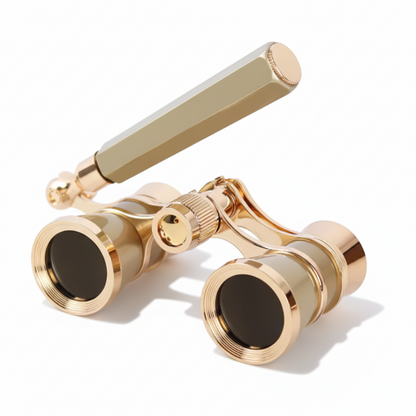 Opera Glasses Theater Binoculars 3x with Folding Handle, Compact Binoculars for Theatre and Concerts, Vintage Opera Glasses