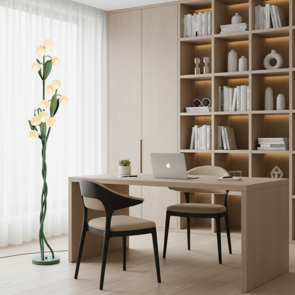 Elegant Orchid | Modern Floor Lamp with USB Charging & Foot Switch | Stylish Illumination for Living Room or Bedroom