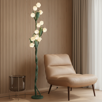 Elegant Orchid | Modern Floor Lamp with USB Charging & Foot Switch | Stylish Illumination for Living Room or Bedroom