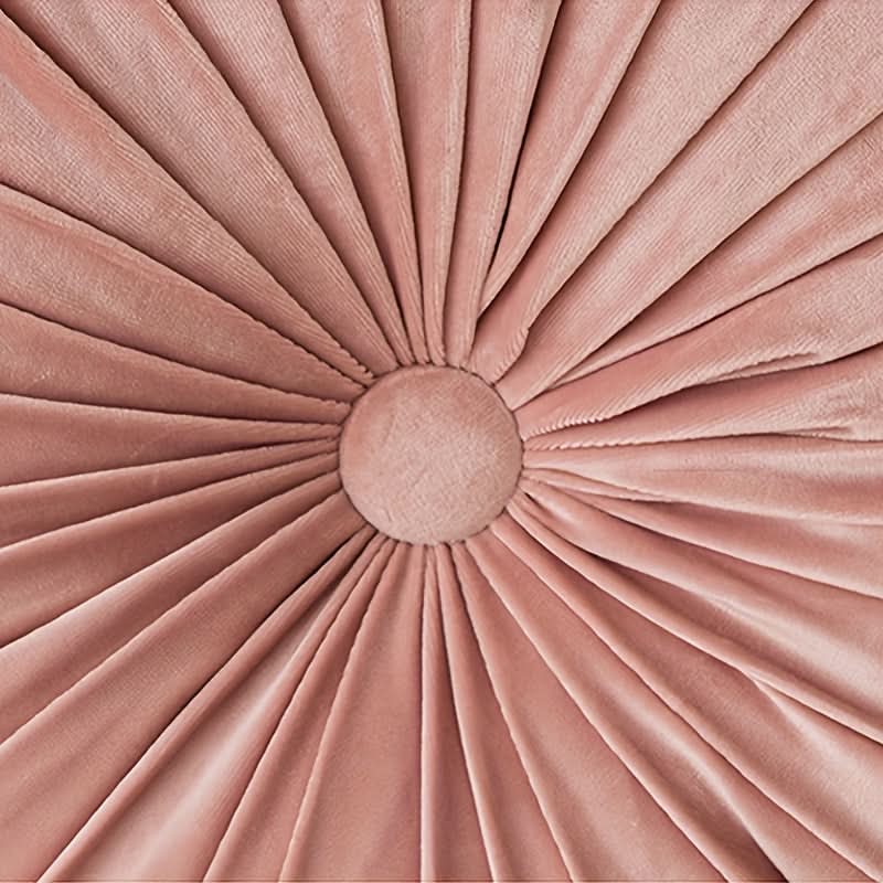 Veloura - Pleated Round Velvet Cushion