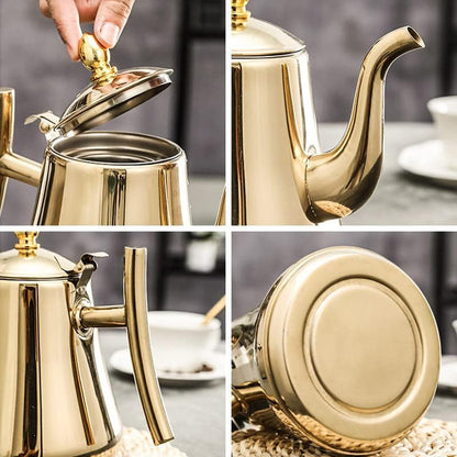 Elegant Stainless Steel Teapot with Integrated Infuser for Perfect Brewing