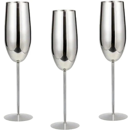 Ortekor Elegant Stainless Steel Wine Glasses Set of 6 with Enhanced Chilling | Durable Design for Timeless Enjoyment