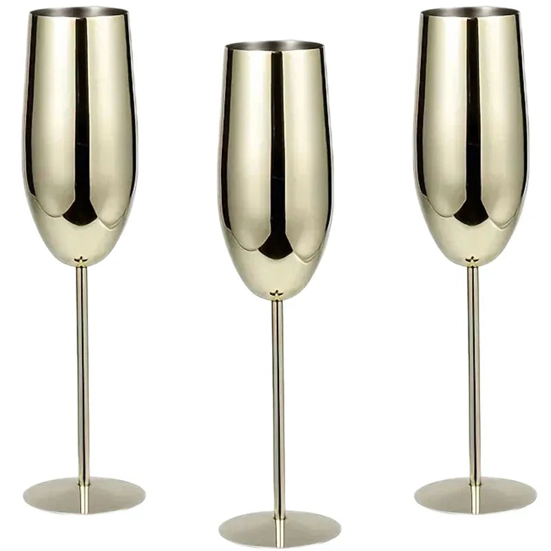 Ortekor Elegant Stainless Steel Wine Glasses Set of 6 with Enhanced Chilling | Durable Design for Timeless Enjoyment